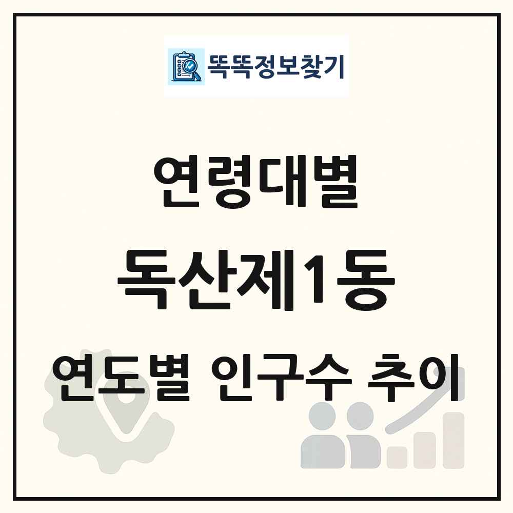 독산제1동 생애주기별 인구수 링크 그림